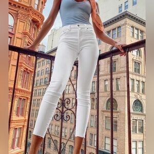 Women's Pistola High Rise White Raw Hem Skinny Jeans ~Size29~Great Stretch NWOT